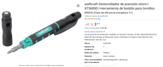 Wolfcraft Destornillador de precisión micro por 3,45€