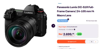 Panasonic Lumix DC-S1R + 24-105mm F/4.0 L-mount voor €2.699,95 bij Ibood