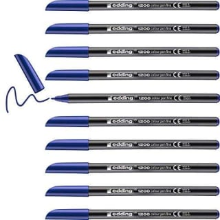 10 rotuladores Edding 1200 color azul punta fina fibra nº3 por 5,18€