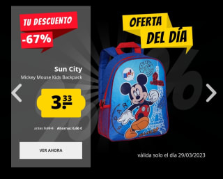 Mochila infantil Disney por 3,33€