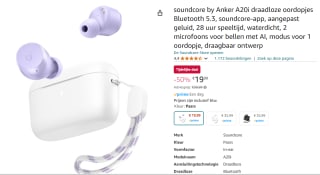 Soundcore by Anker Bluetooth in-ear koptelefoon voor €19,99 bij Amazon