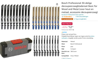 Bosch Professional 30-delige decoupeerzaagbladenset voor €12,49 bij Amazon.nl