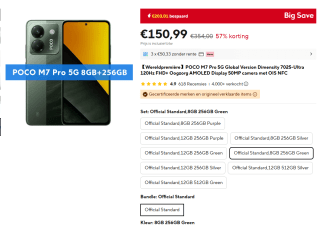 Xiaomi POCO M7 Pro 5G 8GB/256GB voor €150,99 bij Aliexpress