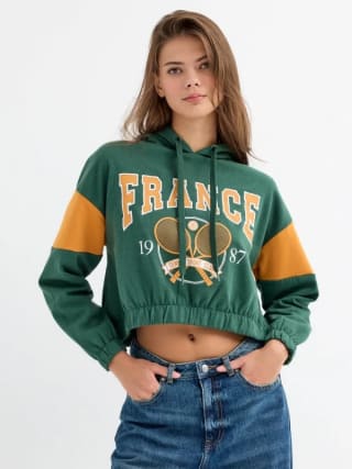 Sudadera Crop France para Mujer por 14.99€