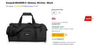 Eastpak Reader S Weekendtas zwart 53 cm voor €29 bij Bol