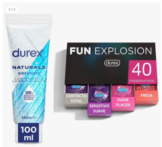 40 preservativos Durex + Lubricante Naturals Hidratante 100ml por 15€