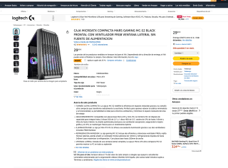 Caja microatx compacta mars gaming mc-s2 black frontal con ventilador frgb ventana lateral sin fuente de alimentacion por 22,44€