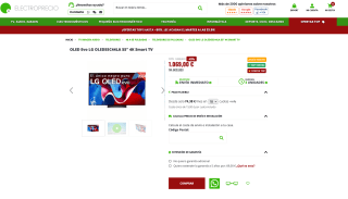 OLED EVO LG OLED55C44LA 55" 4K Smart TV por solo 1,069€