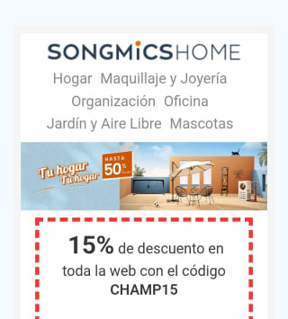 -15% en toda la Web Songmics.