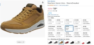 SKECHERS Heren Sneakers laag 'Uno - Stacre' voor €39,92 bij Amazon
