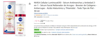 3 Botes de NIVEA Cellular Luminous 630 Serum Antimanchas y Antiedad 2-en-1 (1 x 30 ml), serum facial redensificador y rellenador de arrugas profundas, serum antiarrugas con booster de colágeno por 41.94€