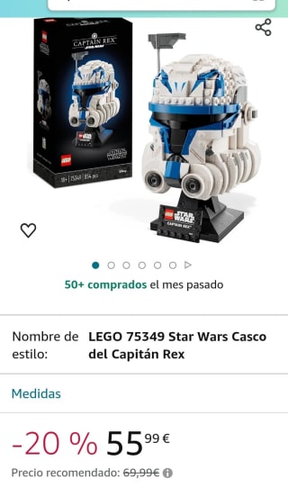LEGO 75349 Star Wars Casco del Capitán Rex por 55,99€.