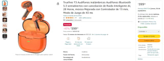 Audífonos Truefree T3 por $399 en Amazon, envío gratis