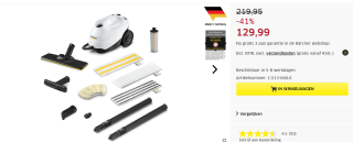 Kärcher SC 3 EasyFix Stoomreiniger voor €129,99