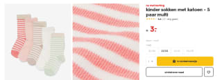 5 paar kindersokken voor €3 bij Hema