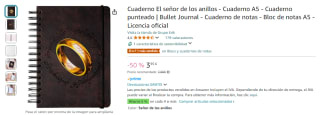 El señor de los anillos Cuaderno A5 por 3,95€