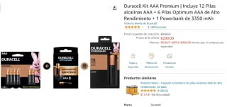 Kit Pilas AAA Duracell y Powerbank a $290 en Amazon
