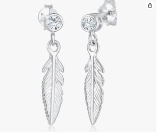 Elli Boucles d'Oreilles Femmes Pendentif d'oreilles Plume Boho à 11,08€