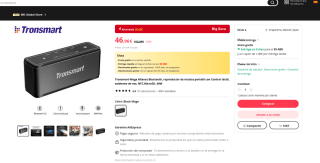 Altavoz Tronsmart Mega Bluetooth 40W por 46,96€