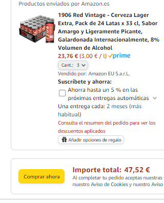 Pack 72 latas Cerveza 1906 Red Vintage por 47,52€