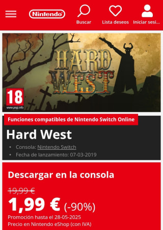 Hard West Nintendo Switch por 1,99€.