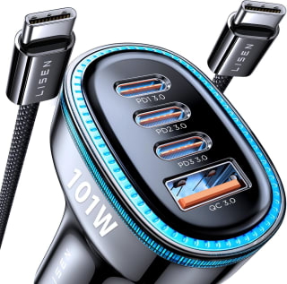 101W Cargador Coche Carga Rapida USB C LISEN por 13,79€