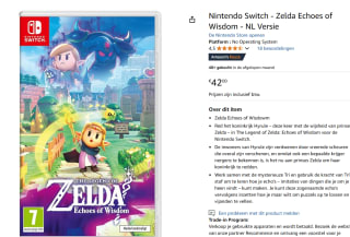 Nintendo Switch - Zelda Echoes of Wisdom voor €42 bij Amazon
