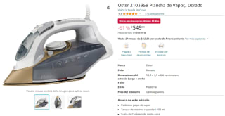 Plancha de Vapor Oster por $549 en Amazon