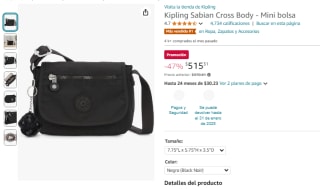 Bolsa Kipling Sabian Cross Body Mini por $515 en Amazon