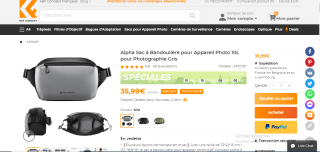 Sac à Bandoulière pour Appareil Photo 10L Alpha à 35,99€