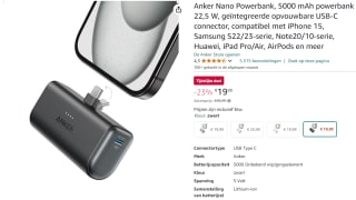 Anker Nano Powerbank 5000 mAh voor €19,99 bij Amazon