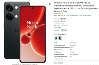 OnePlus Nord 3 128GB Grey 6,74"" 5G EU (8GB) Android voor €299 bij Amazon