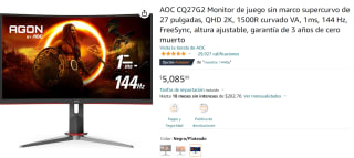 Monitor AOC CQ27G2 27" 144Hz a $5,086 en Amazon