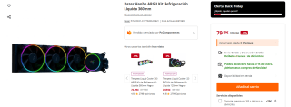 Razer Hanbo ARGB Kit Refrigeración Líquida 360mm por 79,99€