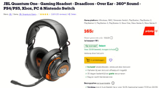 JBL Quantum One - Gaming Headset voor €165 bij Bol.com