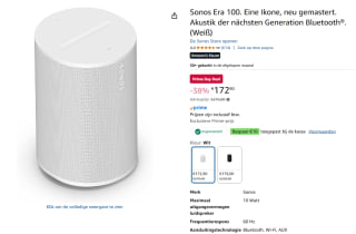 Sonos Era speaker100 Wit voor €162,90 dmv code met Amazon Prime
