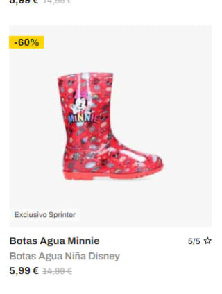 Recopilación botas de agua infantiles por 5,99€