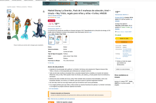 Mattel Disney La Sirenita Pack 3 de colección Ariel/ Ursula y Rey Tritón por solo 19,99€