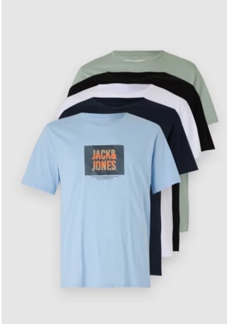 Pack de 5  Camisetas estampadas Jack And Jones JJHUDSON TEE CREW NECK por 24€