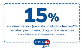 Descuento 15% Día del club Carrefour días 14 y 15 de noviembre