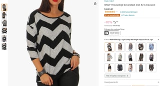 ONLY blouse met 3/4-mouwen (diverse prints) voor €5,99 bij Amazon