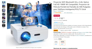 Proyector WiFi Bluetooth 5G y 2.4G, Native Full HD 1080P 4K Compatible por 90,49€
