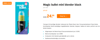 Magic Bullet Mini Blender - Smoothie Maker - voor €24,99 bij de AH