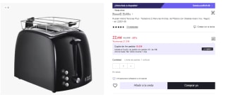 Tostadora Russell Hobbs Textures Plus 22601-56-RH por 22.98€ (Cuenta Nueva 13.78€)