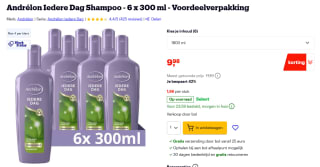 6x Andrelon Shampoo Iedere Dag 300 ml voor €9,88 bij Bol