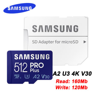 Cartão Micro SD de 512Gb da Samsung, modelo Pro Plus V30 - R$ 116,45