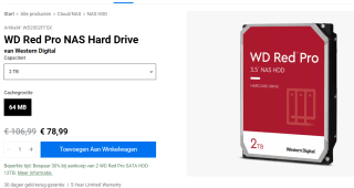 WD HDD 3.5" 2TB WD2002FFSX Red Pro voor €78,99 bij Western Digital