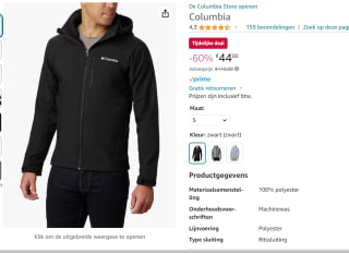 Columbia Softshell-jack voor heren voor €44 bij Amazon