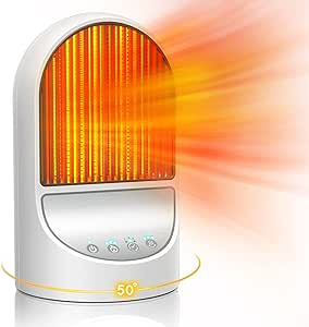 Calefactor Eléctrico Silencioso,WayEee Termoventilador Cerámico con Panel Controles y 3 Modos Ajustables. Por 14,99€