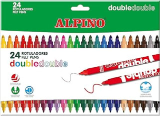 24+4 Alpino Rotulador double double punta gruesa y punta fina colores surtidos por 4,88€